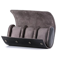 Watch Roll with Three Compartments Leather-Style Travel Watch Roll Portable for Collectors
