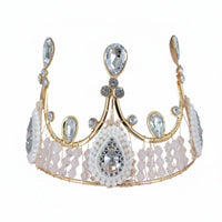 Bridal Crown Handmade Bridal Headpiece Crystal Queen Crown Luxurious Design Vintage Design Tiara Sparkling for Weddings, Wedding