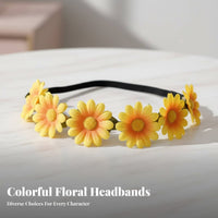 Korean Style Wildflower Floral Headband, Floral Hairband for Holiday Events, Beach Vacation, Bridal Hair Decoration