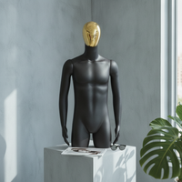 Male Mannequin with Arms Half-Body Mannequin Realistic Display Form for Photographers