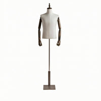 Male Mannequin Torso Textile-Covered Male Torso Mannequin Wooden Base
