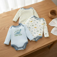 3 Pieces 22 Inch Doll Clothes Everyday Use Printed Newborn Crawler Comfortable