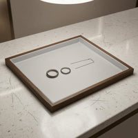 Jewelry Display Tray Walnut Wood Grain Wooden Display Tray Light Gray for Vanity