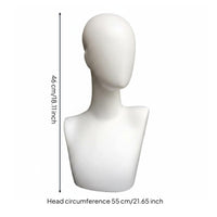 Cosplay Display Head Sleek White Surface Hat Display Bust for Salon, Cosplayers