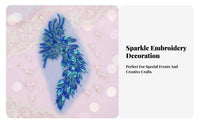 Fine Workmanship Peacock Tail Embroidery Embellishment Hand Sewn Application Sequin Feather Embellishment Elegant Design for Dancers