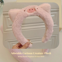 Plush Headbands, coral, For Girls, Non-Slip, Makeup Rawayines