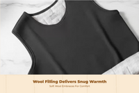 Men's Merino Wool Vest, Thick Fleece Lined, Winter, Coffee Brown