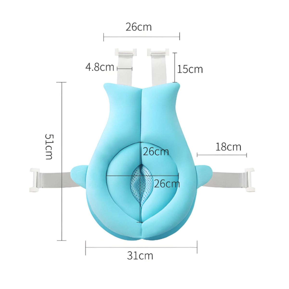 Baby Bath Support Mat Raised Backrest Infant Bath Support Mat Comfortable