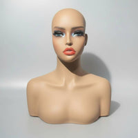PVC Mannequin Head Multi Function Hairpiece Head Mannequin Sturdy Half Body Hairpiece Stand for Salon Workers