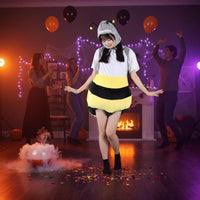 Bee Torso Shark Head Costume Cute Cartoon Design Shark Bee Costume Funny Creature Combination Suit Comfortable Novelty Clothing