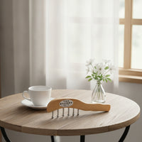 Wooden Massage Comb with Metal Pins Ergonomic Acupressure Comb with Stainless Steel Pins Portable
