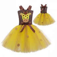 Giraffe Tutu Costume Layered Tulle Skirt Creature Princess Outfit Lined Top