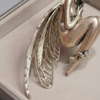 Silent Angel Necklace Delicate Filigree Wings Cicada Feather Angel Necklace