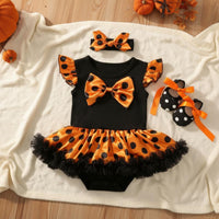 3 Pieces Flutter Sleeve Tutu Romper Skin-Friendly Material for Photoshoot