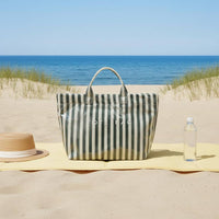 Striped Tote Bag Waterproof Transparent Striped Handbag Easy to Clean for Travel