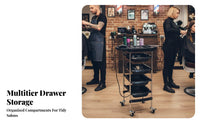 Expandable Top Tray 5-Drawer Salon Trolley 360-Degree Swivel Wheels Rolling Organizer Easy Mobility Professional Equipment Sturdy Construction for Hair Stylists, Beauticians Artists, Beauty Parlor, Spa, Barbershop