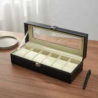 Wood Grain Watch Storage Box Multi-Functional Watch Collection Display Case Large Capacity Metal Clasp