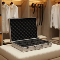 Aluminum Watch Briefcase Lockable Watch Travel Carrying Case Accessory Organizer Rigid-Shell Protection Long-Lasting Handle