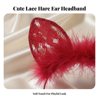 Lace Hare Ear Headband Alluring Design Creature Ears Headband Cosplay Ears Hairband Cute Look Cosplay Ear Headpiece Comfortable