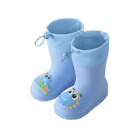 Children's Rain Boots Lightweight Kids' Rubber Boots Drawstring Top