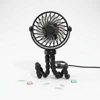 USB Rechargeable Flexible Fan Portable Stroller Fan Lightweight for Office Workers, Students, Dorm, Travel, Car Seat