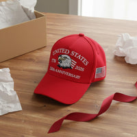 USA 250th Anniversary Cap 100% Cotton 1776-2026 Commemorative Hat for Collectors