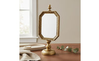 Tabletop Mirror Stand Vintage-Aesthetic Ornate Mirror Stand Reflective