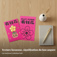 Gold 999 Jewelry Set, Money Flower, Blooming, Festive Red Envelope