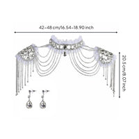 Bridal Shoulder Chain Elegant Rhinestone Shoulder Chain Fringe Chains Dress Accessory for Wedding