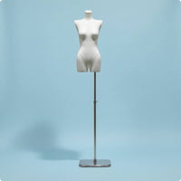 Half-Body Female Mannequin Telescopic Clothing Form Mirrored Base