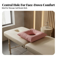 Massage Headrest for Bed Mattress Face Down Pillow for Table, Breathable Cushion with Hole for Beauty Salon Spa