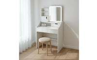 Small Dressing Table Set Space-Saving Design Cosmetic Vanity with Drawers