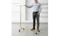 With Wheels Heavy Duty Clothes Rack Foldable Double Rod Clothing Rack Household Storage for Bedroom