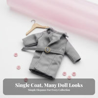 OB11 Doll Coat Long Design 1/12 Scale Doll Outerwear Belted Design Miniature Trench Coat for Hobbyists