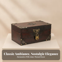 Wooden Jewelry Box Aged-Brass Hardware Pirate Treasure Box Metal Latch Room Decoration