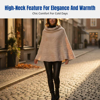 Autumn Winter Knitted Cashmere Cape, Thick Pullover Shawl, High Neck Scarf, Unisex, Minimalist