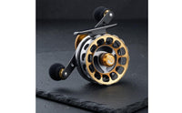 Round Spool Reel Foam Grips Micro Lead Fishing Reel Gold and Black Finish