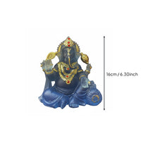 Thai Ganesha Statue Gilded Finish Accents Elephant God Statue Artisanal