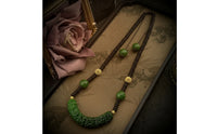 Necklace with Carved Centerpiece Bold Statement Necklace Summer for Women