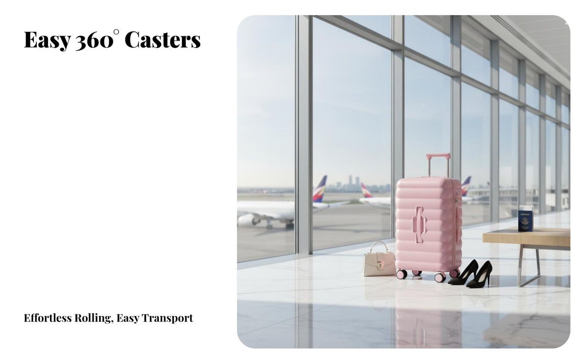 Large Capacity Hardshell Carry-on 360° Wheels Ribbed Hardshell Trolley Stylish Design Suitcase Adjustable Handle for Young Adults, Vacationers, Studying Abroad, Vacation, Vacations, Short Trips