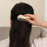 Metal Massage Comb Polished Metal Comb with Rounded Teeth Slim for Hair Grooming