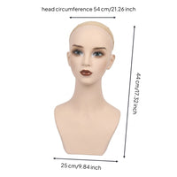 Flat Base Mannequin Head with Shoulders Featureless Hairpiece Display Head