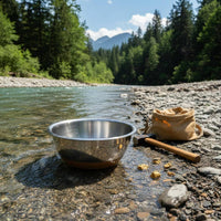 Portable Stainless Steel Gold Pan Rust-Proof Jewelry Washing Basin With Measurement Marks for Beginners, Hobbyists, Outdoor