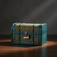 Decorative Storage Chest Multipurpose Floral Decorative Box Vintage Trinket Box Handmade Look Jewelry Organizer Lockable