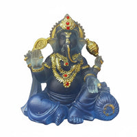 Thai Ganesha Statue Gilded Finish Accents Elephant God Statue Artisanal