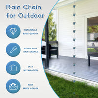 Blue Hummingbird Rain Chain Weather-Resistant Hummingbird Rain Chain for Eaves