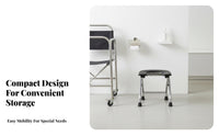 Foldable Bedside Commode Sturdy Frame Portable Toilet Removable Pail for Seniors