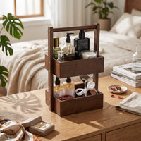 Paper Tray Organizer with Handle Compact Vertical Paper Tray Organizer Multipurpose Desktop Storage Rack for Vanity