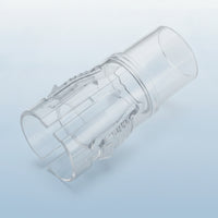 Clear Respirator Connector with Slotted Section Transparent Cylindrical Connector Adapter with Locking Tabs Rigid Compact for Travelers, Home, Travel