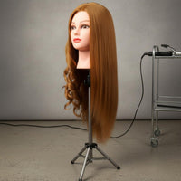 Hairdressing Training Head Heat Stylable Hairstyling Practice Head for Beginners